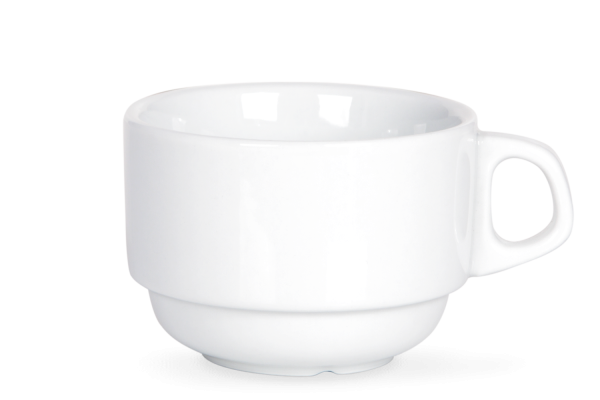 Белая чашка на белом фоне