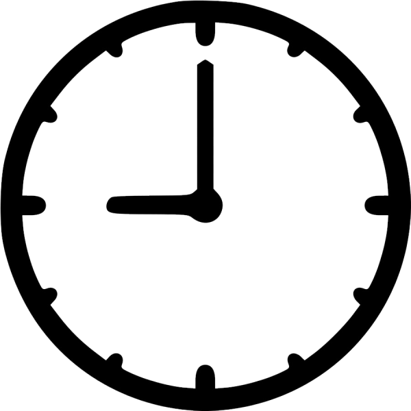 Часы значок белый