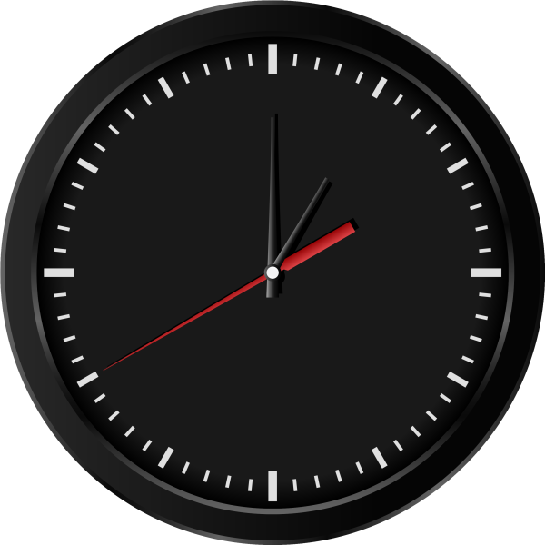 Круглые часы на экране