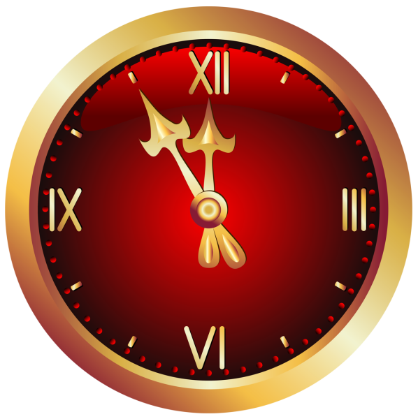 Циферблат часов со стрелками новогодний