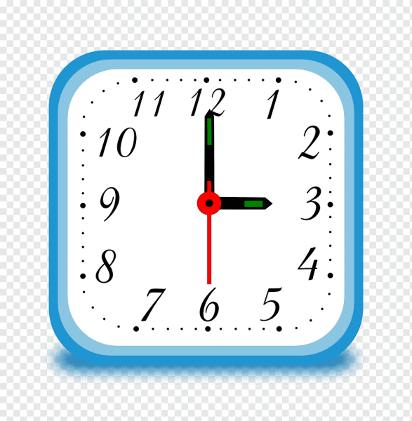Квадратные часы на прозрачном фоне
