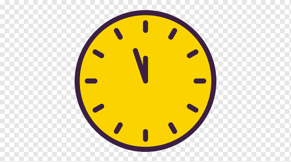 Часы желтые без фона