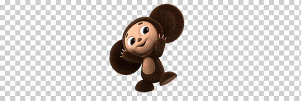 Чебурашка на прозрачном фоне