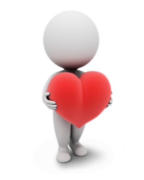 Белый человечек с сердцем