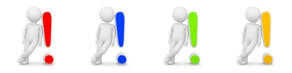 Человечек с восклицательным знаком для презентации