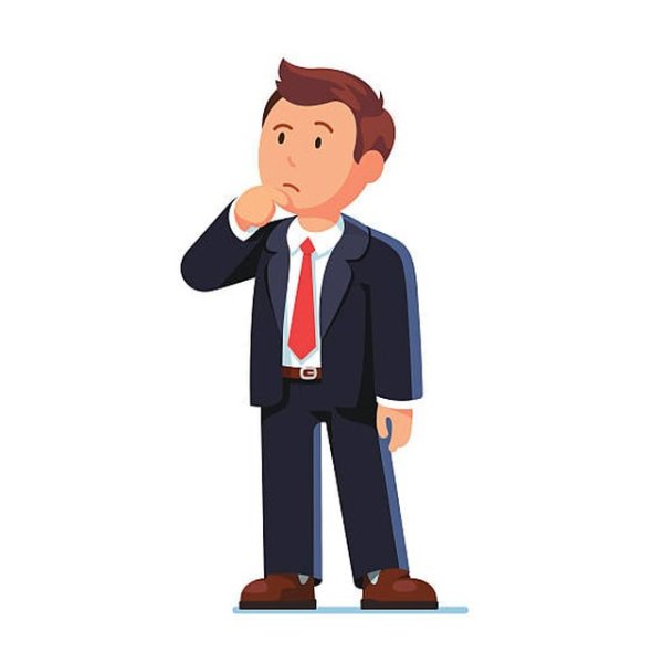 Мультяшный бизнесмен задумался