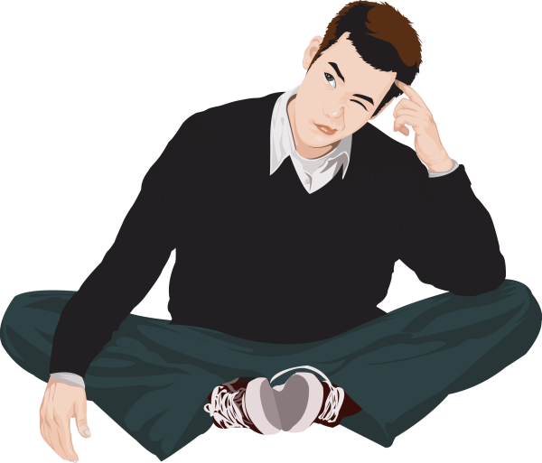 Человек на прозрачном фоне