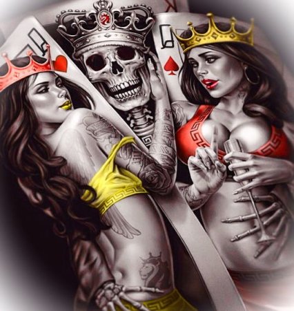 Чикано карты дама Король
