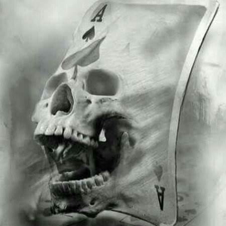 Аэрография злой черепа