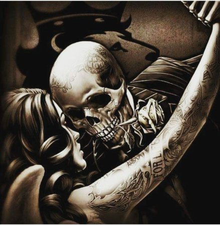 Скелет смерть тату Чикано