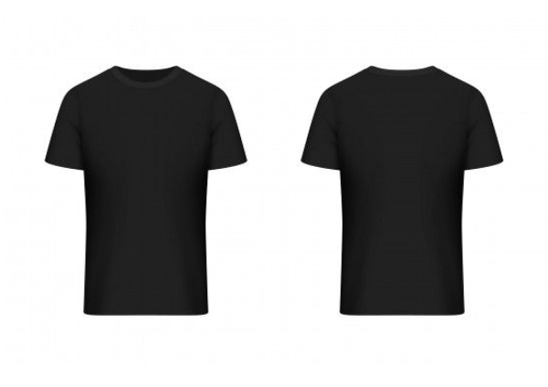 Футболка черная мокап спереди и сзади