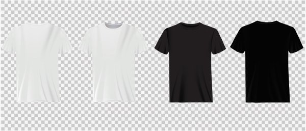 Мужчина черная футболка на прозрачном фоне