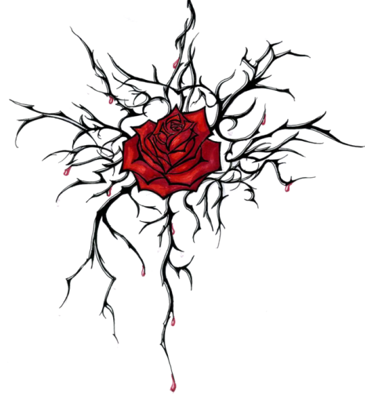 Роза с шипами эскиз