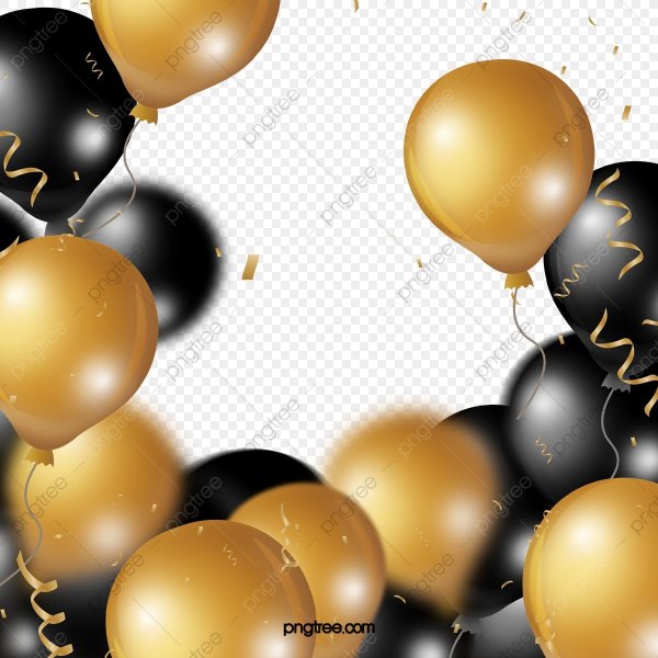 Воздушные шары на золотом фоне