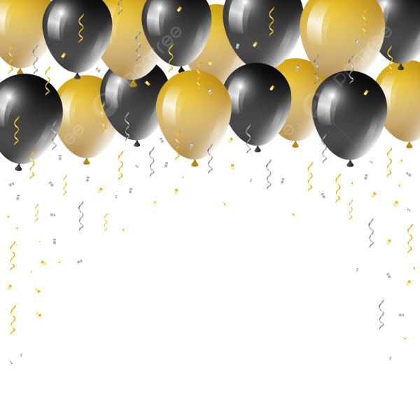 Черный фон с золотыми шарами