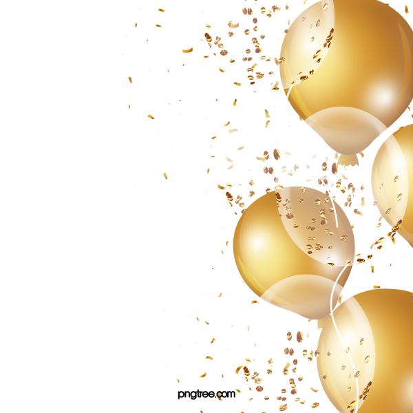 Воздушные шары на золотом фоне