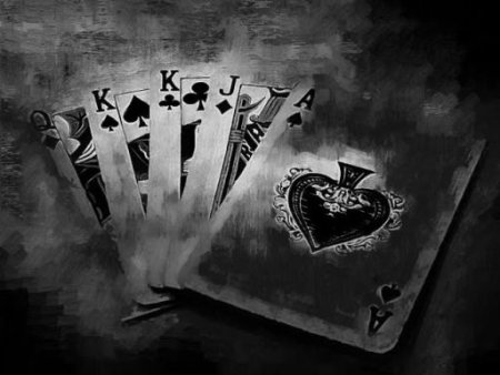Обои карты игральные на черном фоне