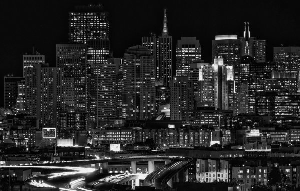 Небоскребы ночью