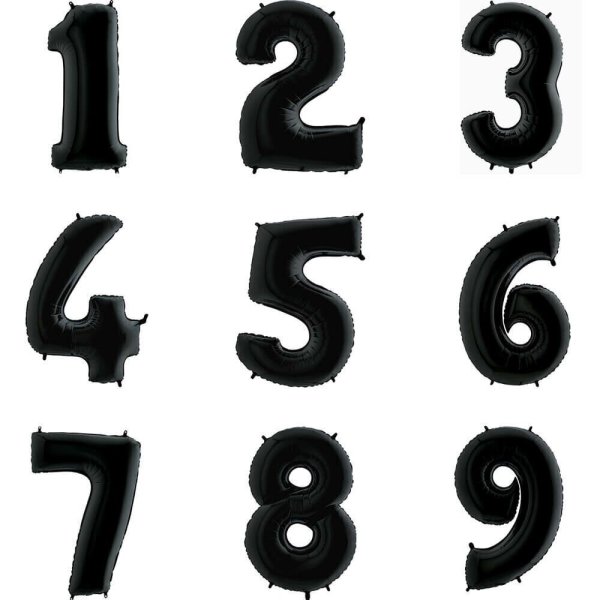 Шары-цифры черный