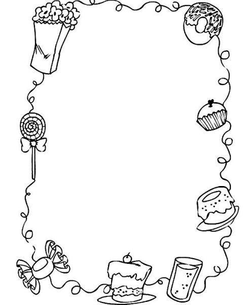 Красивая рамка раскраска