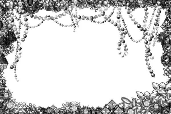 Новогодняя рамка черно белая