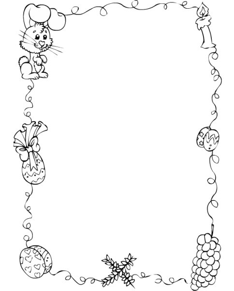 Рамка для текста детская черно-белая