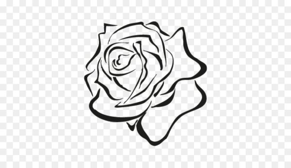 Роза черный контур