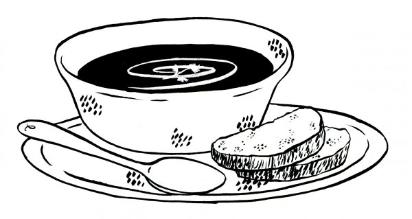 Раскраска еда на тарелке