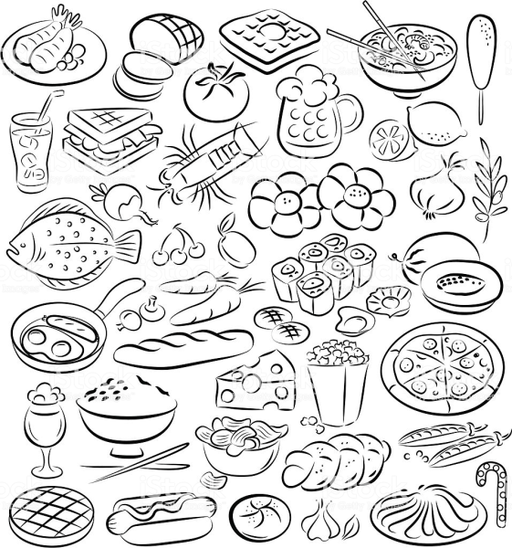 Очертания стола с едой