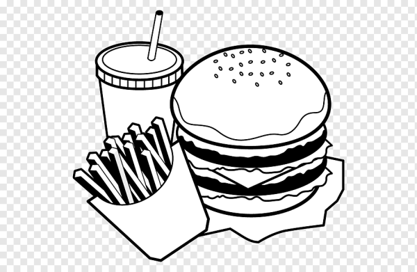 Фаст фуд черно белый