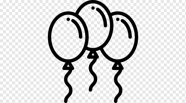 Воздушные шары на прозрачном фоне