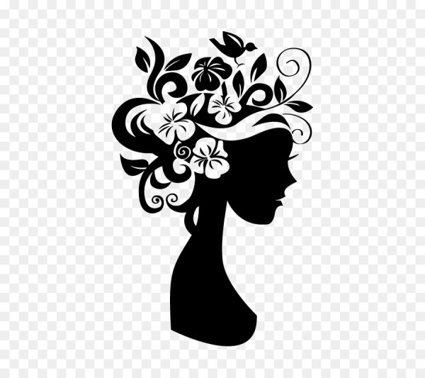 Красивый силуэт женского лица