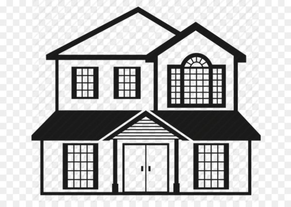 Домик вектор черно белый