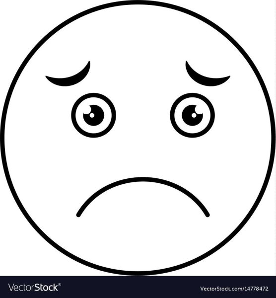 Раскраска Сонный грустный смайлик