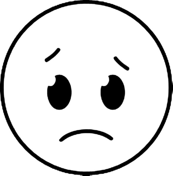 Грустный смайлик черно белый