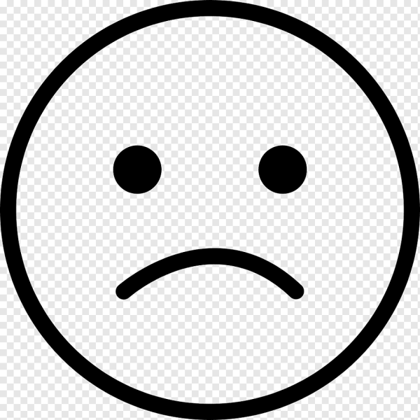 Грустный смайлик на белом фоне