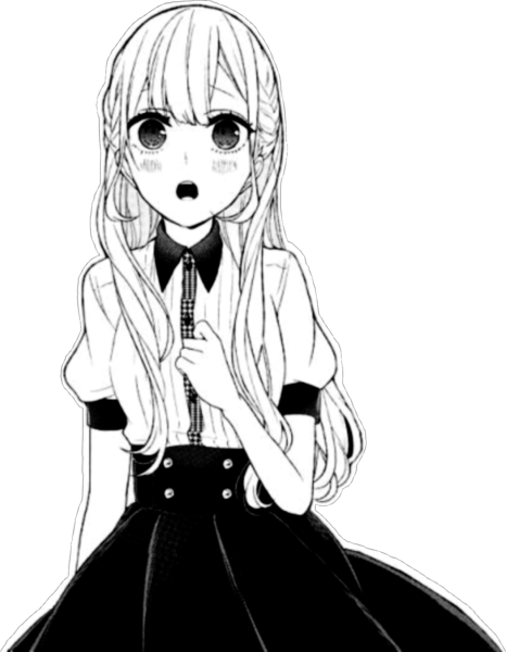 Аниме девочки чёрно белые