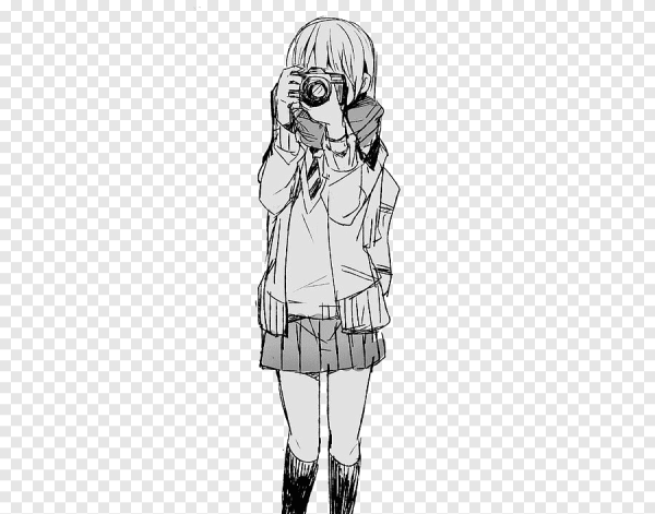 Черно белая тян