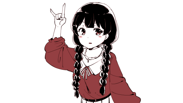 Аниме девушка на белом фоне