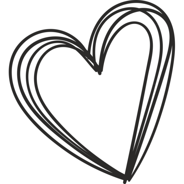 Сердечко черно белое