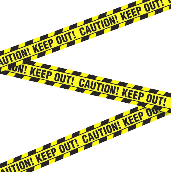 Лента желтая keep out Caution