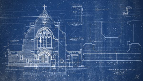 Чертежи на синей бумаге