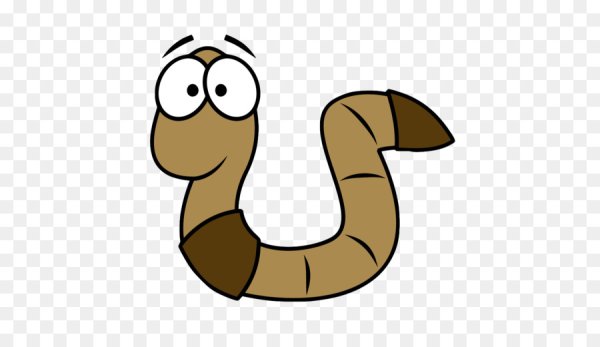 Червяк из игры червячки на белом фоне