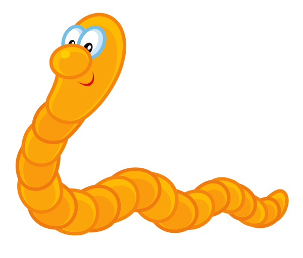 Червячок на прозрачном фоне