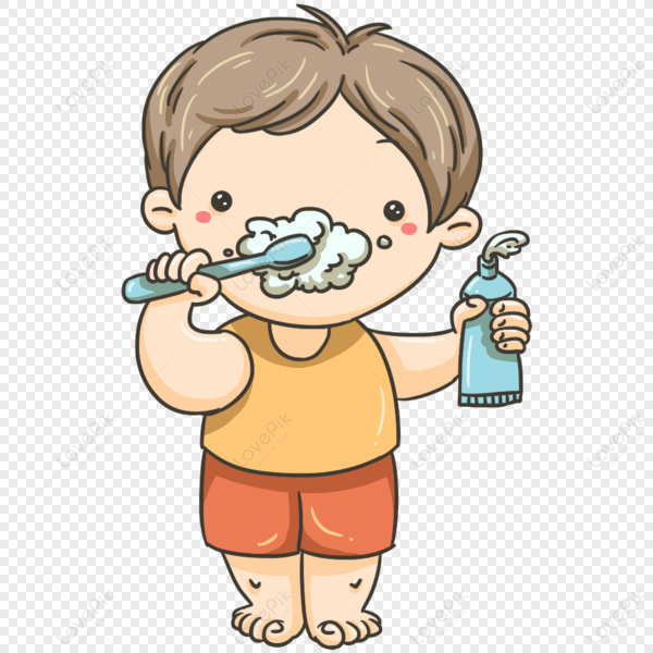 На прозрачном ребенок чистит зубы