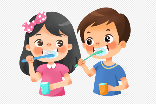 Ребенок чистит зубы иллюстрация