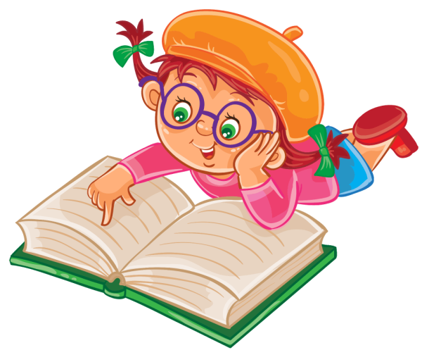 Дети с книгами на прозрачном фоне