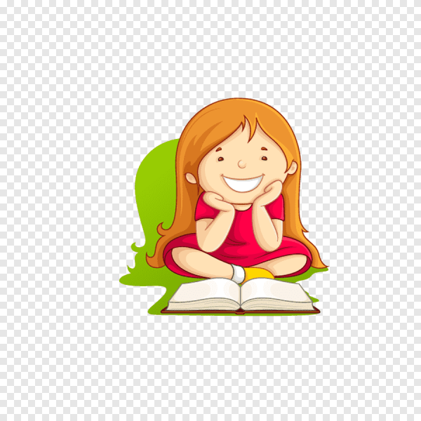 Девочка с книжкой мультяшная