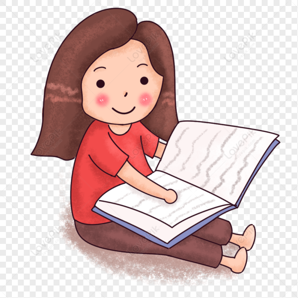 Картинка, где девочка читает книжку
