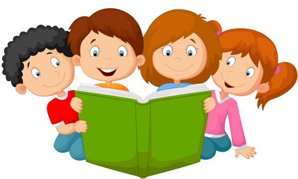 Мультяшные дети с книгами